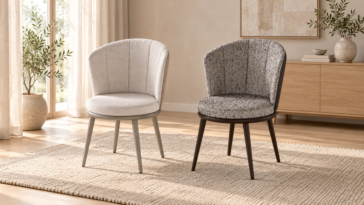 Chaise de salle à manger rembourrée Lipa avec dossier enveloppant
