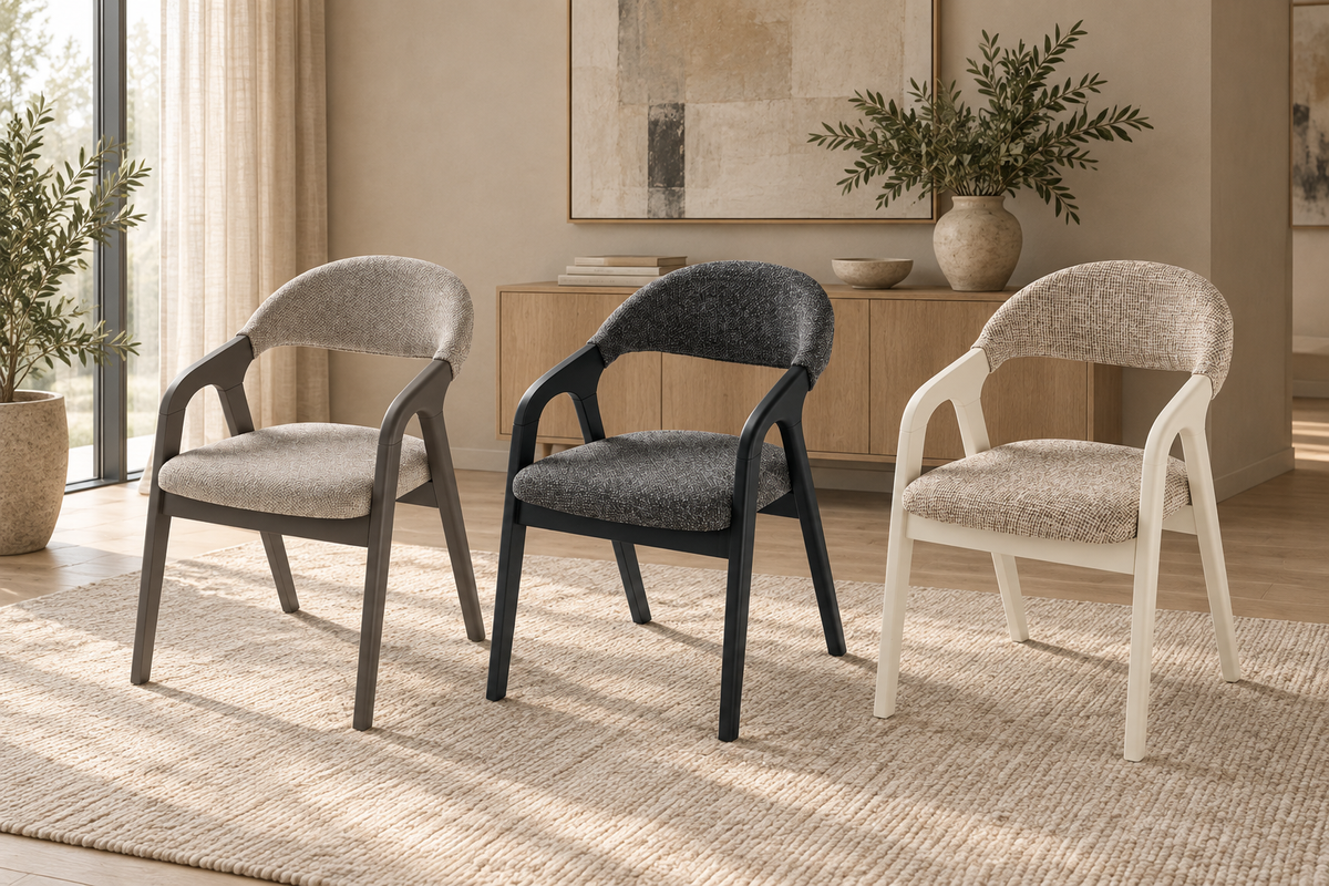 Chaise de salle à manger rembourrée Verona avec accoudoirs
