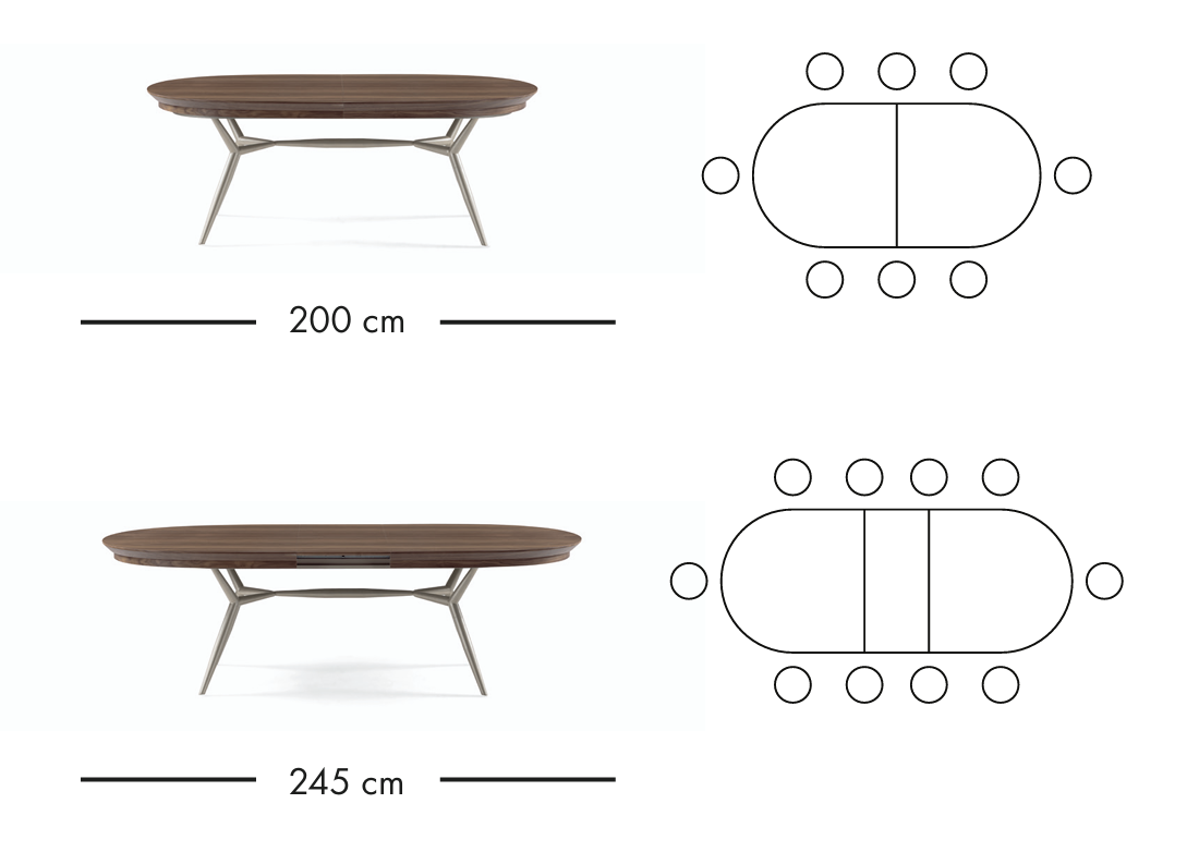 Ensemble de salle à manger Verona 200-245 cm + 4 Lipa