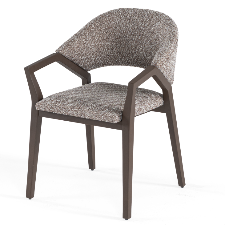 Chaise de salle à manger rembourrée Diamond avec accoudoirs