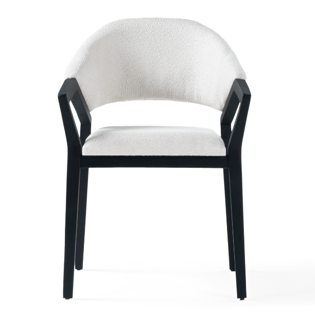 Chaise de salle à manger rembourrée Diamond avec accoudoirs