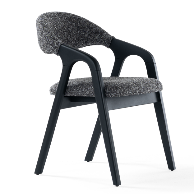 Chaise de salle à manger rembourrée Verona avec accoudoirs