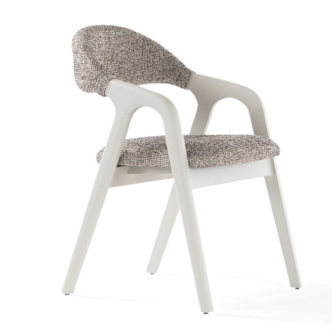 Chaise de salle à manger rembourrée Verona avec accoudoirs
